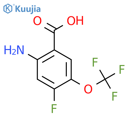 2-Amino-4-fluoro-5-(trifluoromethoxy)benzoic acid structure