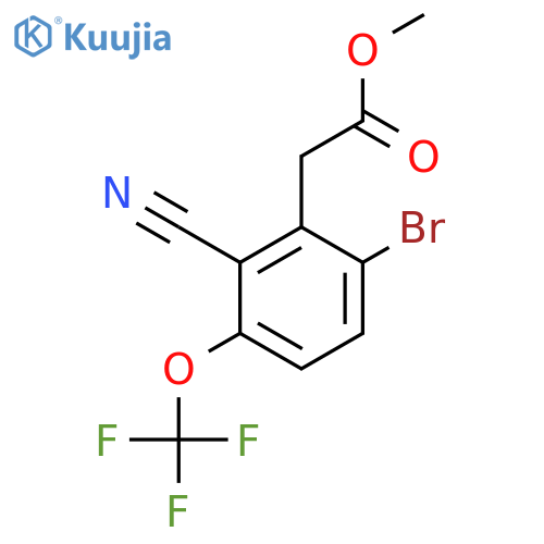 Methyl 6-bromo-2-cyano-3-(trifluoromethoxy)phenylacetate structure