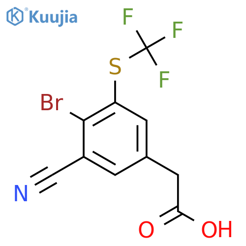 4-Bromo-3-cyano-5-(trifluoromethylthio)phenylacetic acid structure