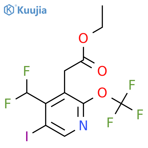 Ethyl 4-(difluoromethyl)-5-iodo-2-(trifluoromethoxy)pyridine-3-acetate structure