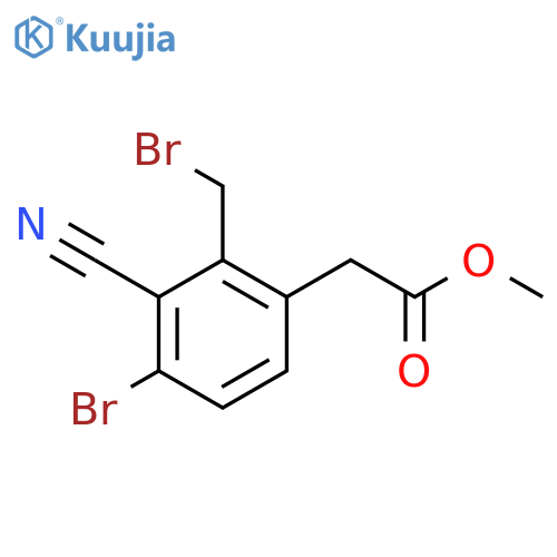 Methyl 4-bromo-2-bromomethyl-3-cyanophenylacetate structure