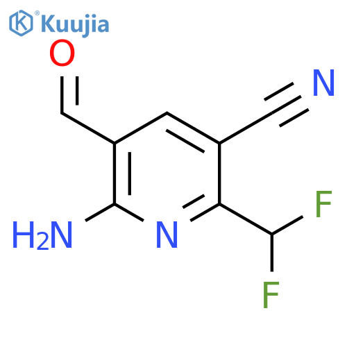 2-Amino-5-cyano-6-(difluoromethyl)pyridine-3-carboxaldehyde structure