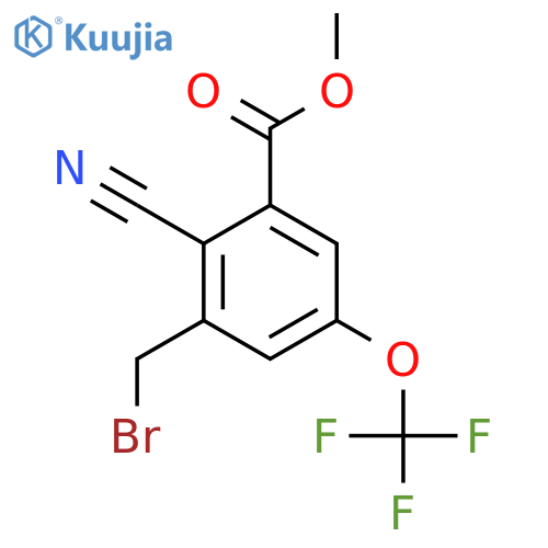 Methyl 3-bromomethyl-2-cyano-5-(trifluoromethoxy)benzoate structure