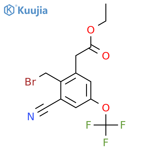 Ethyl 2-bromomethyl-3-cyano-5-(trifluoromethoxy)phenylacetate structure