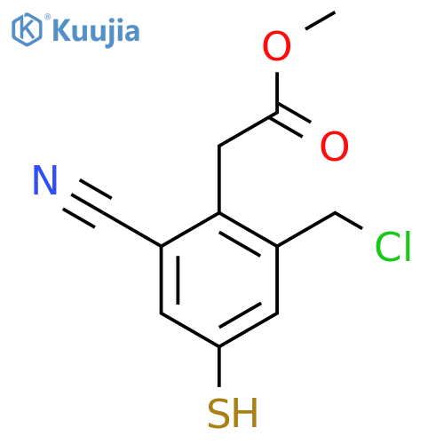 Methyl 2-chloromethyl-6-cyano-4-mercaptophenylacetate structure
