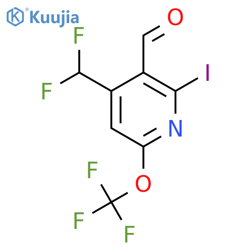 4-(Difluoromethyl)-2-iodo-6-(trifluoromethoxy)pyridine-3-carboxaldehyde structure