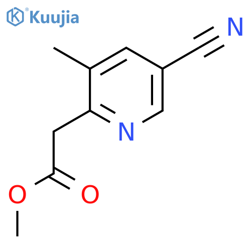 Methyl 5-cyano-3-methylpyridine-2-acetate structure