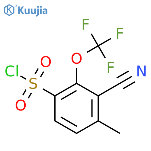 3-Cyano-4-methyl-2-(trifluoromethoxy)benzenesulfonyl chloride structure