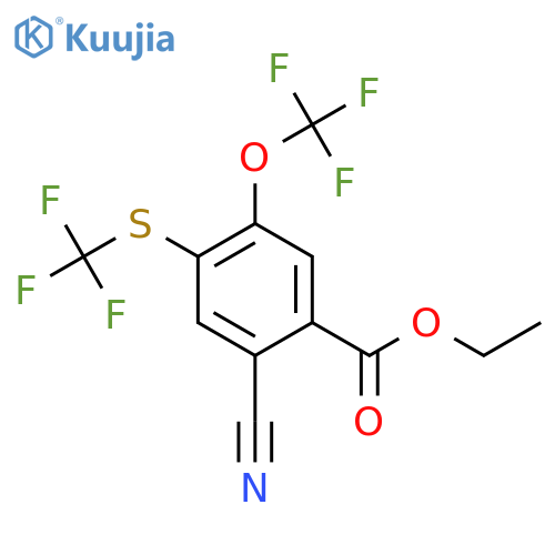 Ethyl 2-cyano-5-trifluoromethoxy-4-(trifluoromethylthio)benzoate structure