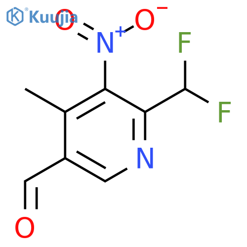 2-(Difluoromethyl)-4-methyl-3-nitropyridine-5-carboxaldehyde structure