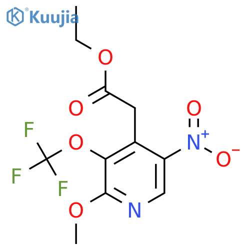 Ethyl 2-methoxy-5-nitro-3-(trifluoromethoxy)pyridine-4-acetate structure