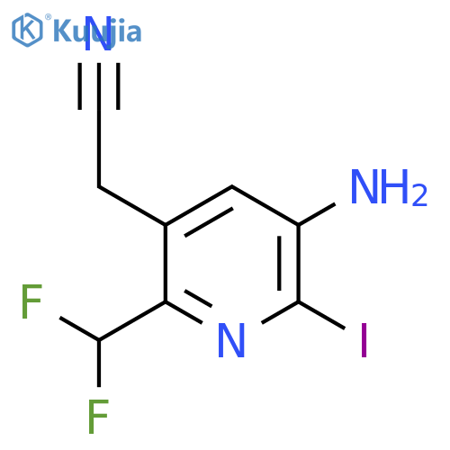 3-Amino-6-(difluoromethyl)-2-iodopyridine-5-acetonitrile structure