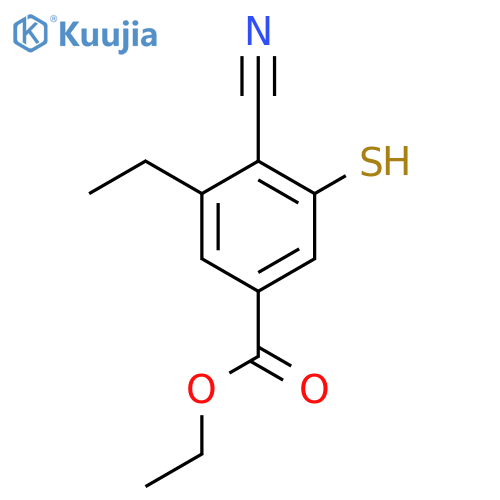 Ethyl 4-cyano-3-ethyl-5-mercaptobenzoate structure