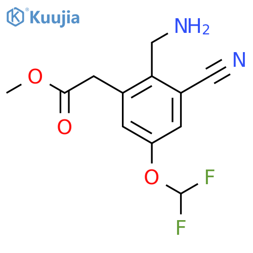 Methyl 2-aminomethyl-3-cyano-5-(difluoromethoxy)phenylacetate structure