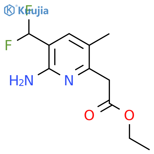 Ethyl 2-amino-3-(difluoromethyl)-5-methylpyridine-6-acetate structure