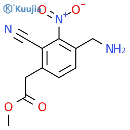 Methyl 4-aminomethyl-2-cyano-3-nitrophenylacetate structure