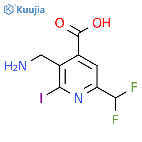 3-(Aminomethyl)-6-(difluoromethyl)-2-iodopyridine-4-carboxylic acid structure