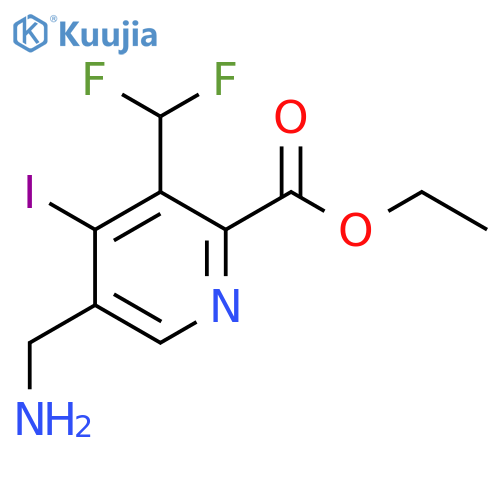Ethyl 5-(aminomethyl)-3-(difluoromethyl)-4-iodopyridine-2-carboxylate structure