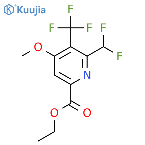 Ethyl 2-(difluoromethyl)-4-methoxy-3-(trifluoromethyl)pyridine-6-carboxylate structure