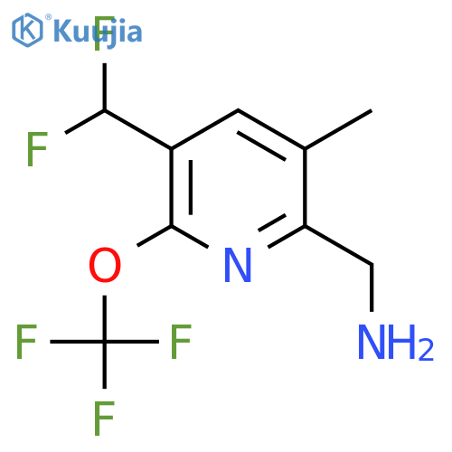 2-(Aminomethyl)-5-(difluoromethyl)-3-methyl-6-(trifluoromethoxy)pyridine structure