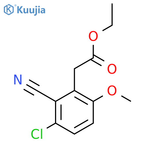 Ethyl 3-chloro-2-cyano-6-methoxyphenylacetate structure