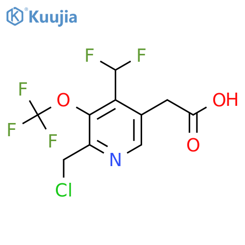2-(Chloromethyl)-4-(difluoromethyl)-3-(trifluoromethoxy)pyridine-5-acetic acid structure