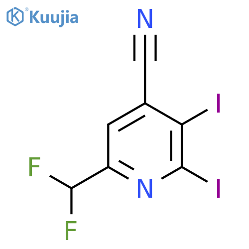 4-Cyano-6-(difluoromethyl)-2,3-diiodopyridine structure