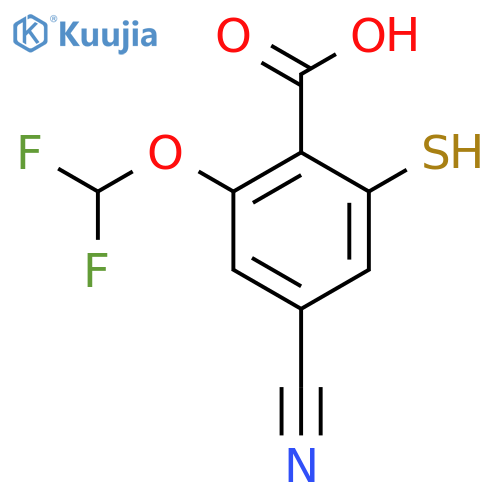 4-Cyano-2-difluoromethoxy-6-mercaptobenzoic acid structure