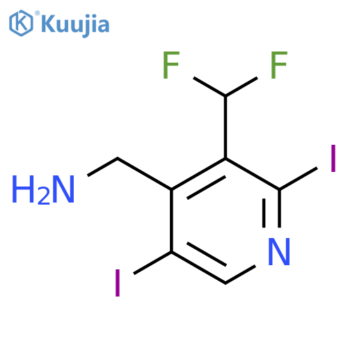 4-(Aminomethyl)-3-(difluoromethyl)-2,5-diiodopyridine structure