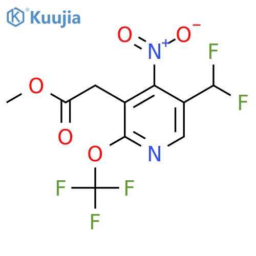 Methyl 5-(difluoromethyl)-4-nitro-2-(trifluoromethoxy)pyridine-3-acetate structure
