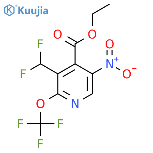 Ethyl 3-(difluoromethyl)-5-nitro-2-(trifluoromethoxy)pyridine-4-carboxylate structure