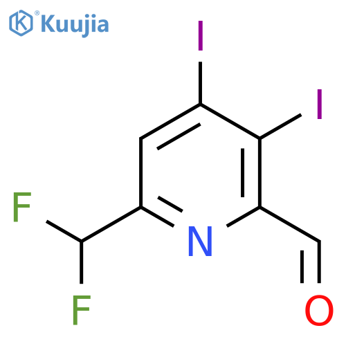 6-(Difluoromethyl)-3,4-diiodopyridine-2-carboxaldehyde structure