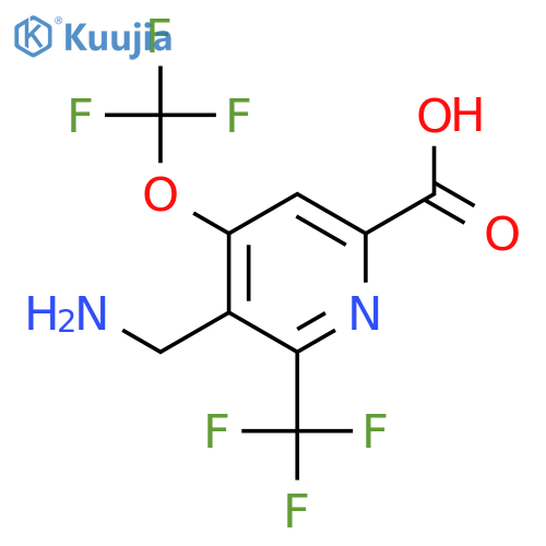3-(Aminomethyl)-4-(trifluoromethoxy)-2-(trifluoromethyl)pyridine-6-carboxylic acid structure