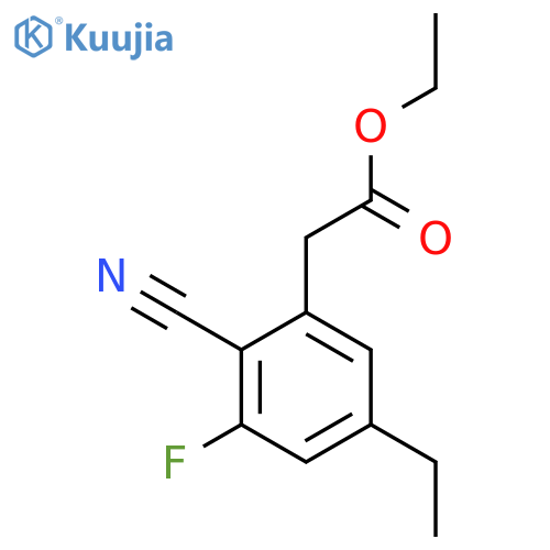 Ethyl 2-cyano-3-fluoro-5-ethylphenylacetate structure