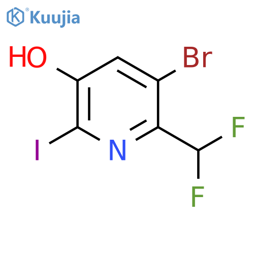 3-Bromo-2-(difluoromethyl)-5-hydroxy-6-iodopyridine structure