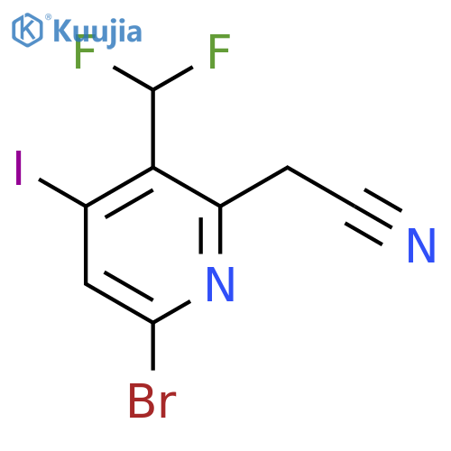 6-Bromo-3-(difluoromethyl)-4-iodopyridine-2-acetonitrile structure