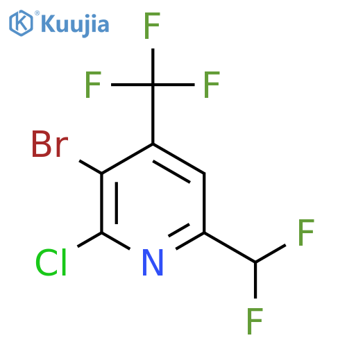 3-Bromo-2-chloro-6-(difluoromethyl)-4-(trifluoromethyl)pyridine structure