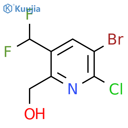 3-Bromo-2-chloro-5-(difluoromethyl)pyridine-6-methanol structure