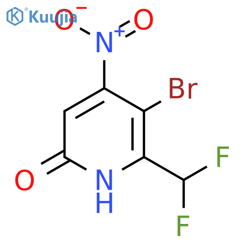 3-Bromo-2-(difluoromethyl)-6-hydroxy-4-nitropyridine structure