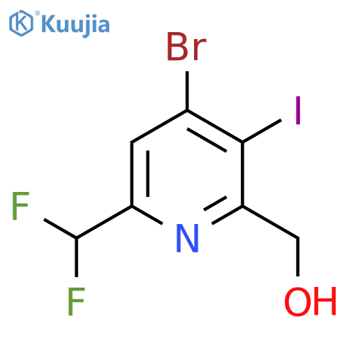 4-Bromo-6-(difluoromethyl)-3-iodopyridine-2-methanol structure