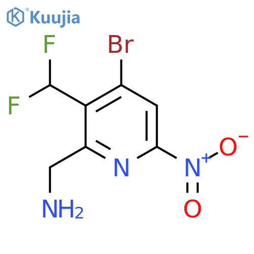 2-(Aminomethyl)-4-bromo-3-(difluoromethyl)-6-nitropyridine structure