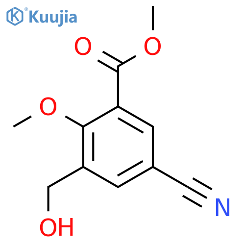 Methyl 5-cyano-3-hydroxymethyl-2-methoxybenzoate structure