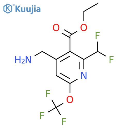 Ethyl 4-(aminomethyl)-2-(difluoromethyl)-6-(trifluoromethoxy)pyridine-3-carboxylate structure