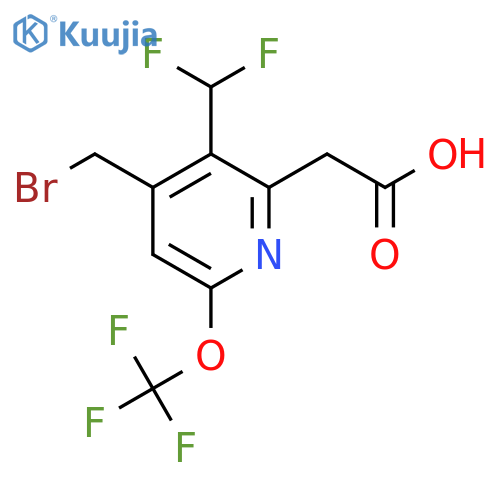 4-(Bromomethyl)-3-(difluoromethyl)-6-(trifluoromethoxy)pyridine-2-acetic acid structure