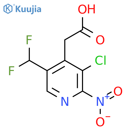 3-Chloro-5-(difluoromethyl)-2-nitropyridine-4-acetic acid structure