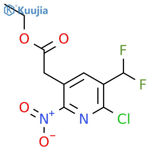Ethyl 2-chloro-3-(difluoromethyl)-6-nitropyridine-5-acetate structure