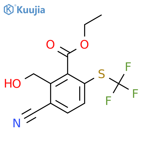 Ethyl 3-cyano-2-hydroxymethyl-6-(trifluoromethylthio)benzoate structure