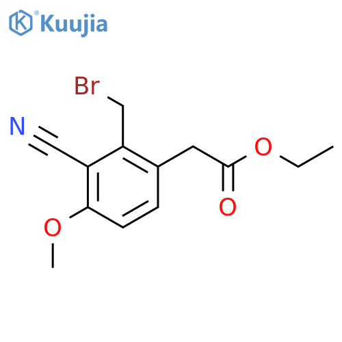 Ethyl 2-bromomethyl-3-cyano-4-methoxyphenylacetate structure