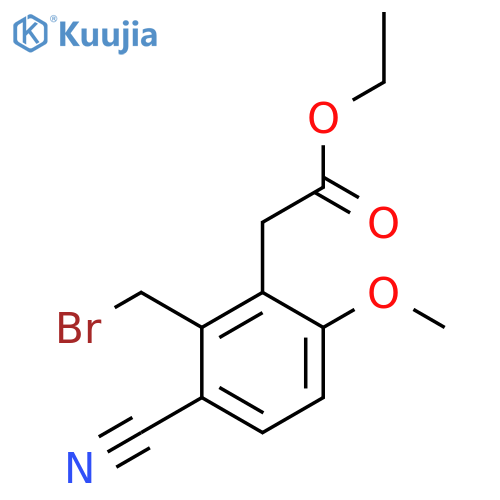 Ethyl 2-bromomethyl-3-cyano-6-methoxyphenylacetate structure