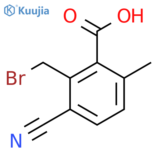 2-Bromomethyl-3-cyano-6-methylbenzoic acid structure